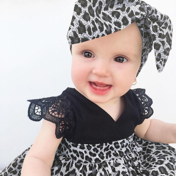 Leopard Lace Ruffles Dress