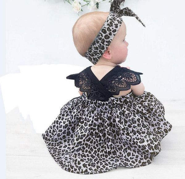Leopard Lace Ruffles Dress