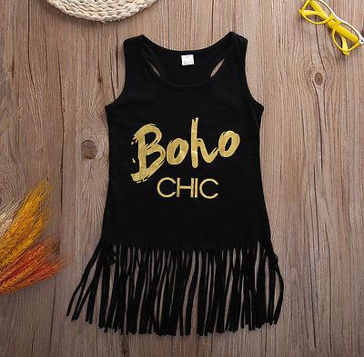 Boho Chic Sleeveless Tassel Dress