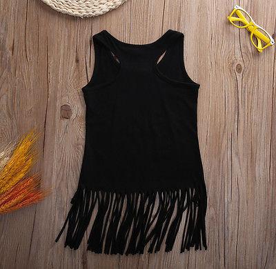 Boho Chic Sleeveless Tassel Dress