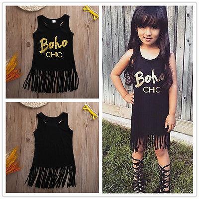 Boho Chic Sleeveless Tassel Dress
