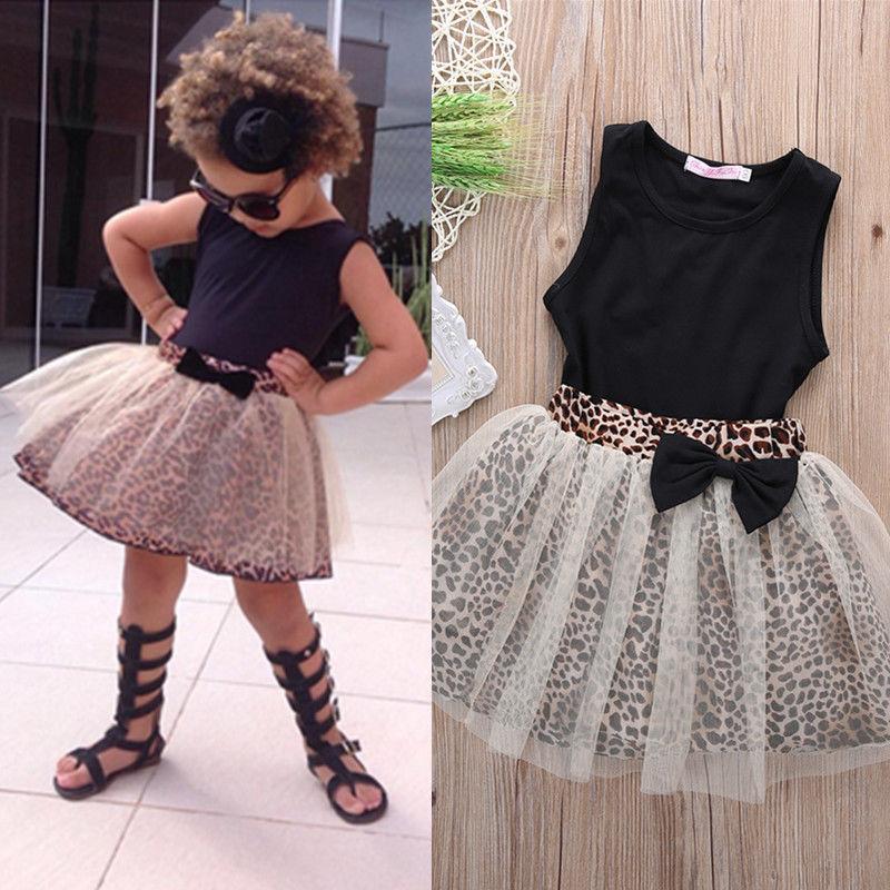 Leopard and Black Bowknot Dress