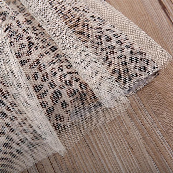 Leopard and Black Bowknot Dress