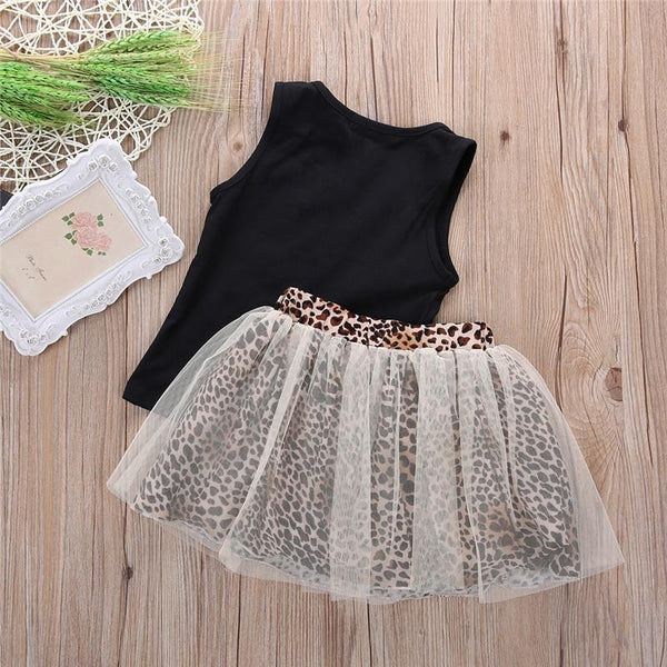 Leopard and Black Bowknot Dress