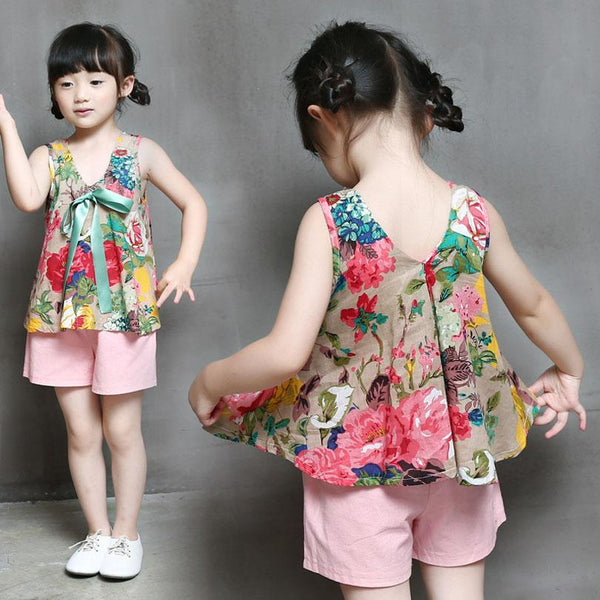 Summer Floral Sleeveless Set