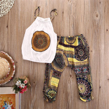 Bohemian Chiffon Halter Top Set