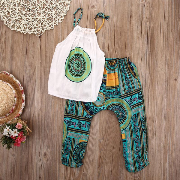 Bohemian Chiffon Halter Top Set