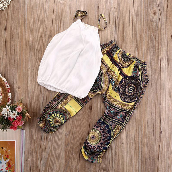 Bohemian Chiffon Halter Top Set