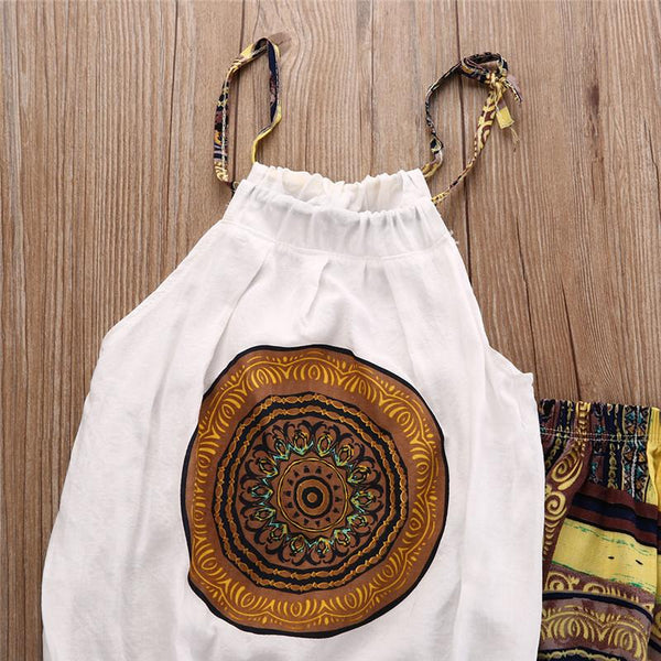 Bohemian Chiffon Halter Top Set