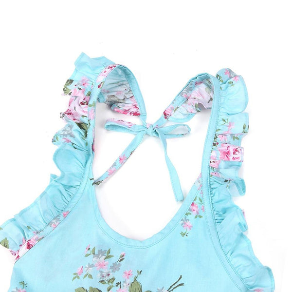 Floral Print Backless Dress