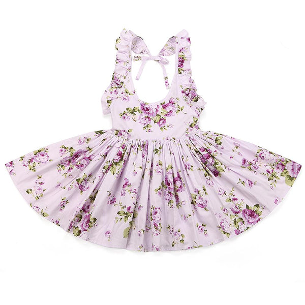 Floral Print Backless Dress