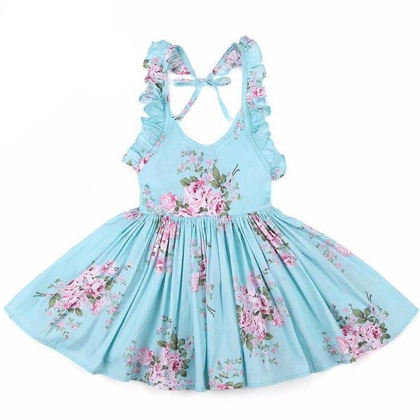 Floral Print Backless Dress