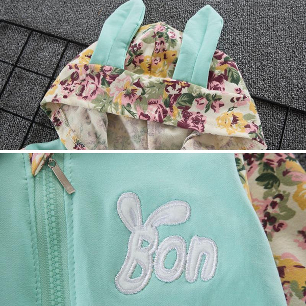 Autumn Long Sleeve Cute Ear Hoodie Set