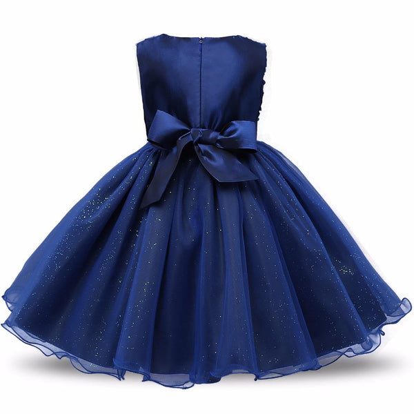 Glittered Floral Big Bow-knot Casual Dress
