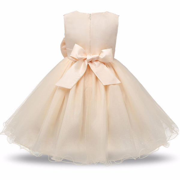 Glittered Floral Big Bow-knot Casual Dress