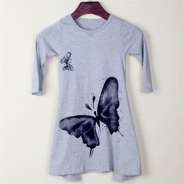 Butterfly Print Long Dress