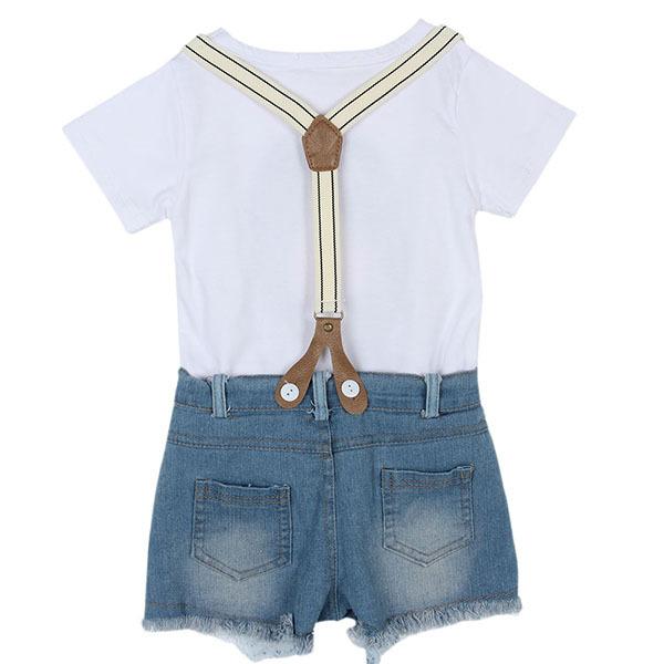 Fashion Shirt and Denim Jump-short Set