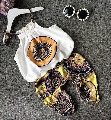 Bohemian Chiffon Halter Top Set