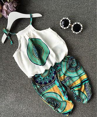 Bohemian Chiffon Halter Top Set