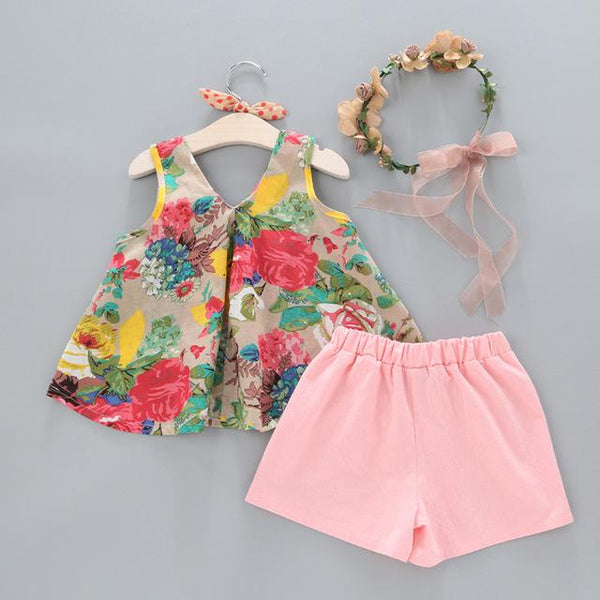 Summer Floral Sleeveless Set